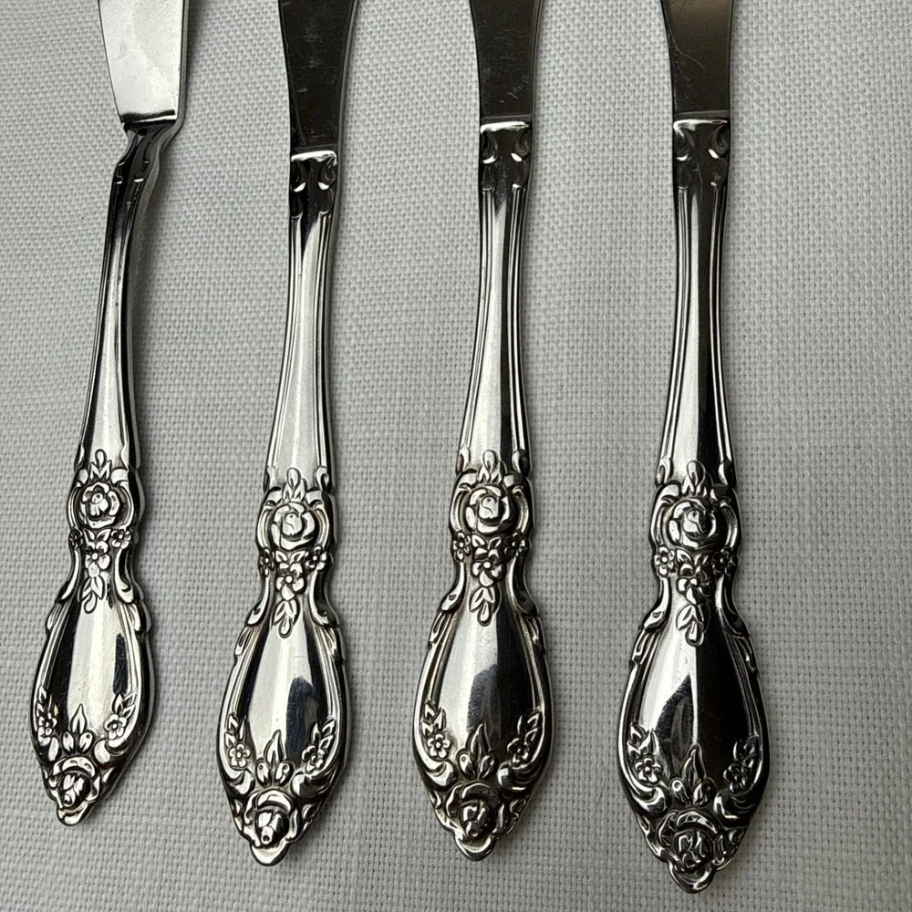 Oneida Community Plantation Knives Butter +‎ Spreader Stainless Flatware X4
